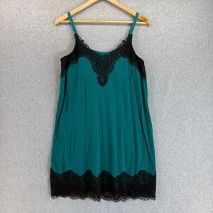 Soma Cami Sleep Dress Lace Trim Sleeveless‎ Green Envy Lingerie Tank Top Large